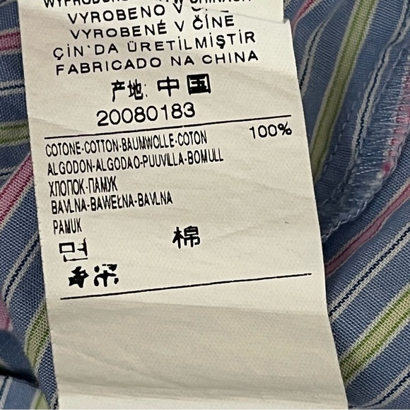 United Colors Of Benneton Shirt nautical Blue Stripe Button Up Dress Suit XXL - Picture 8 of 11